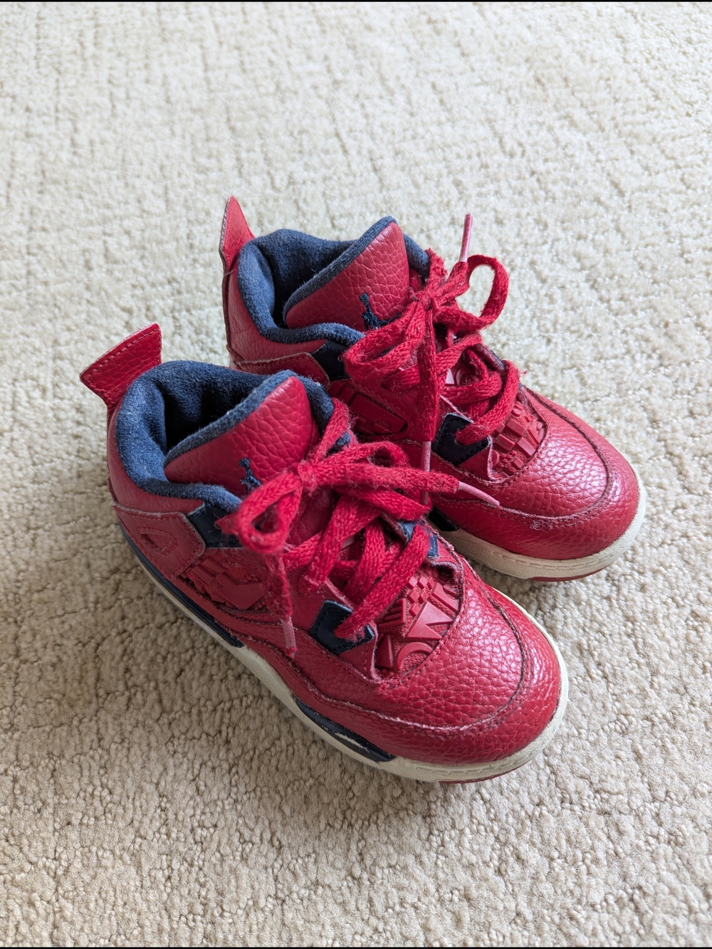 Nike Air Jordan Retro 4 TD "Fiba" Gym Red Sneakers Boys 9C Athletic Shoes Sporty